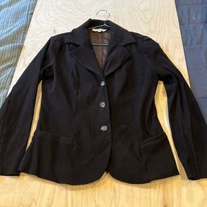Dark brown stretchy blazer , petite